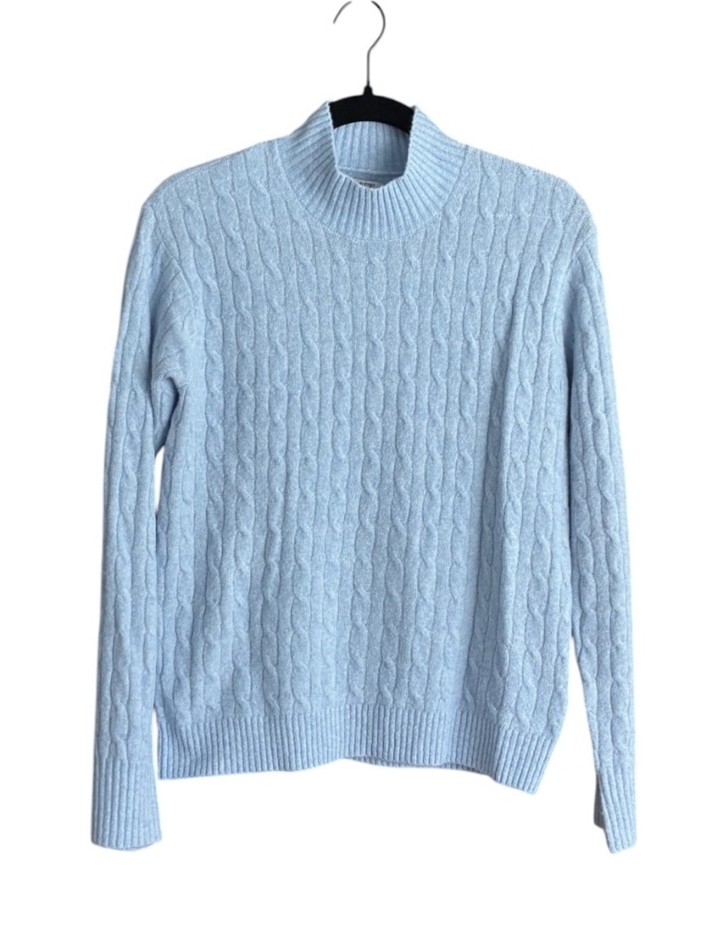 J.Crew Extra-Soft Cable-Knit Mockneck Sweater | Light Blue | Size S